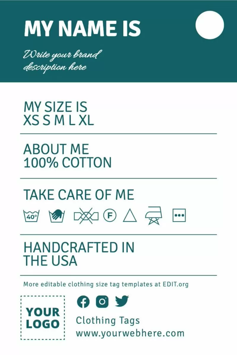 Free Editable Clothing Tag Templates