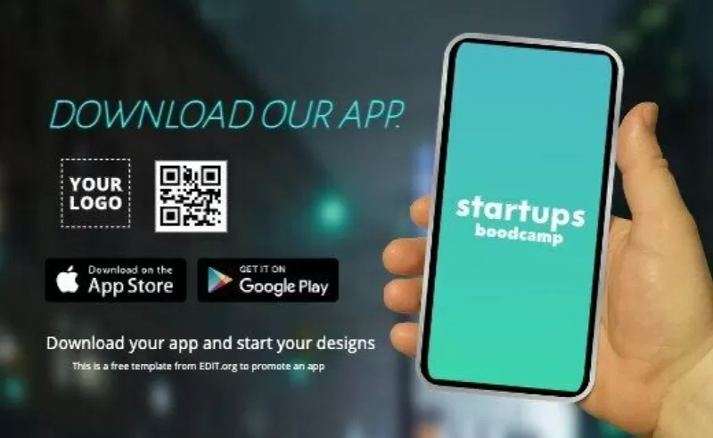Banner di lancio di un'app personalizzabile e gratuito