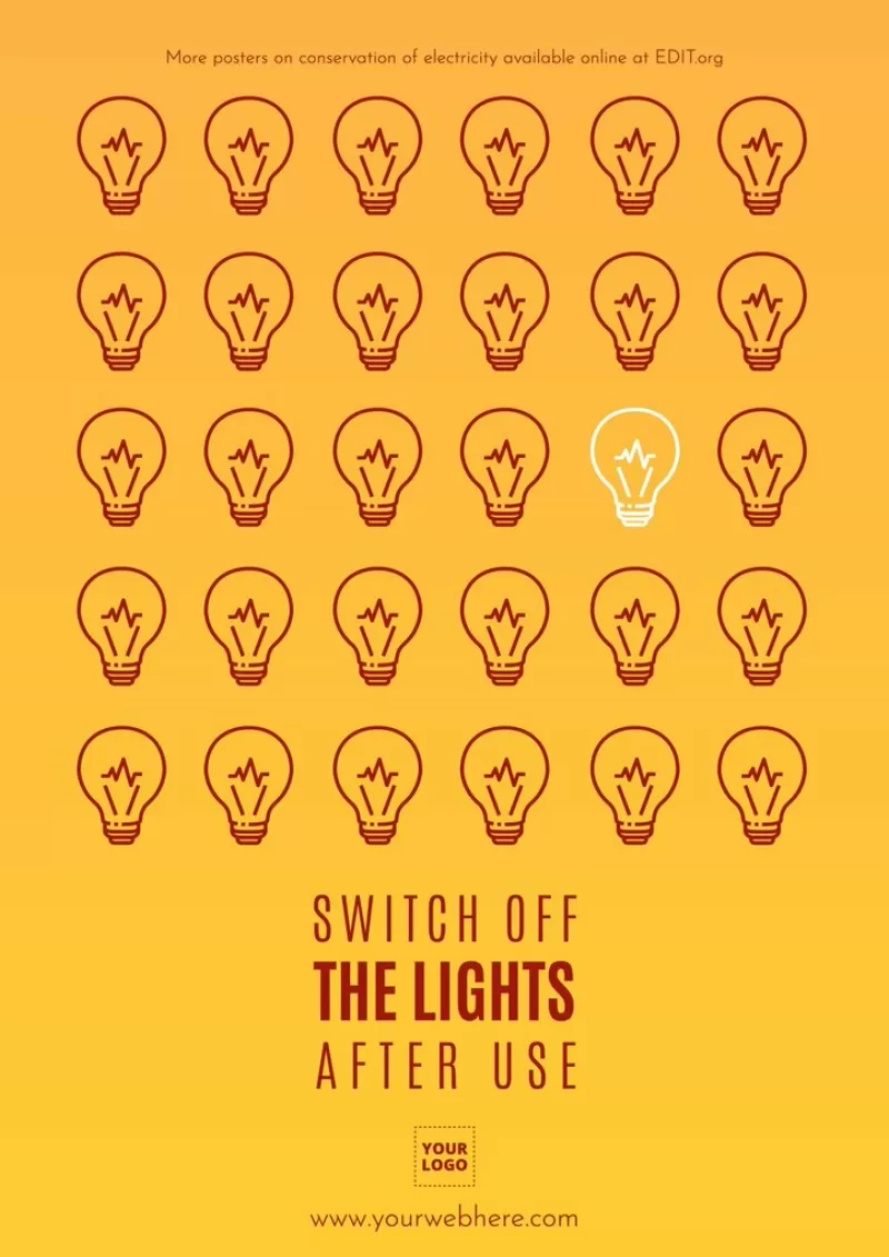 Custom poster highlighting energy conservation tips