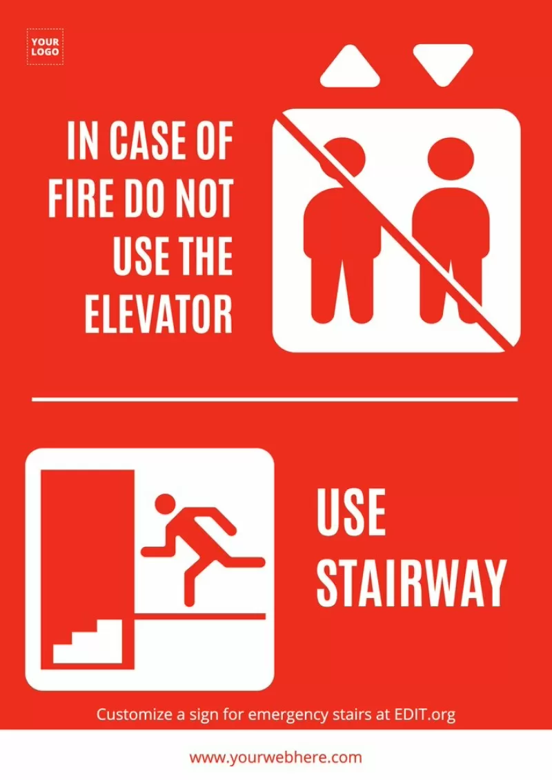 Use stairway free sign to print