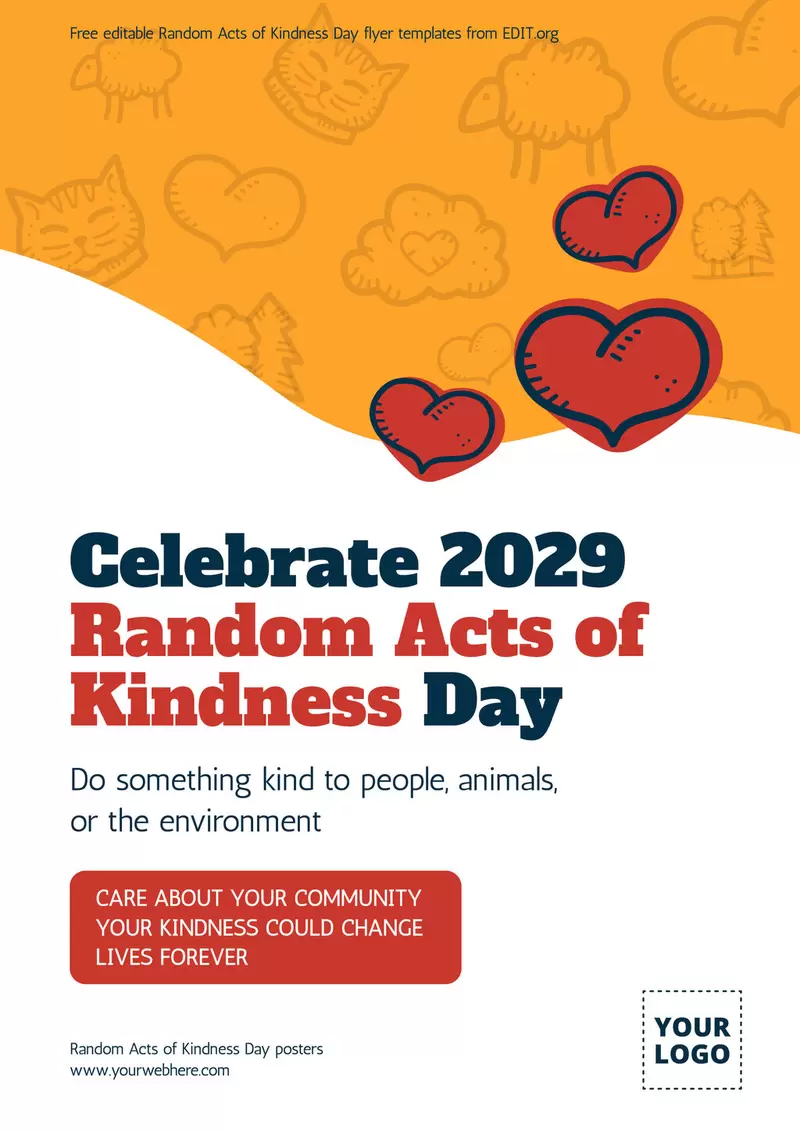 Editable poster designs for Random Act of Kindness Day