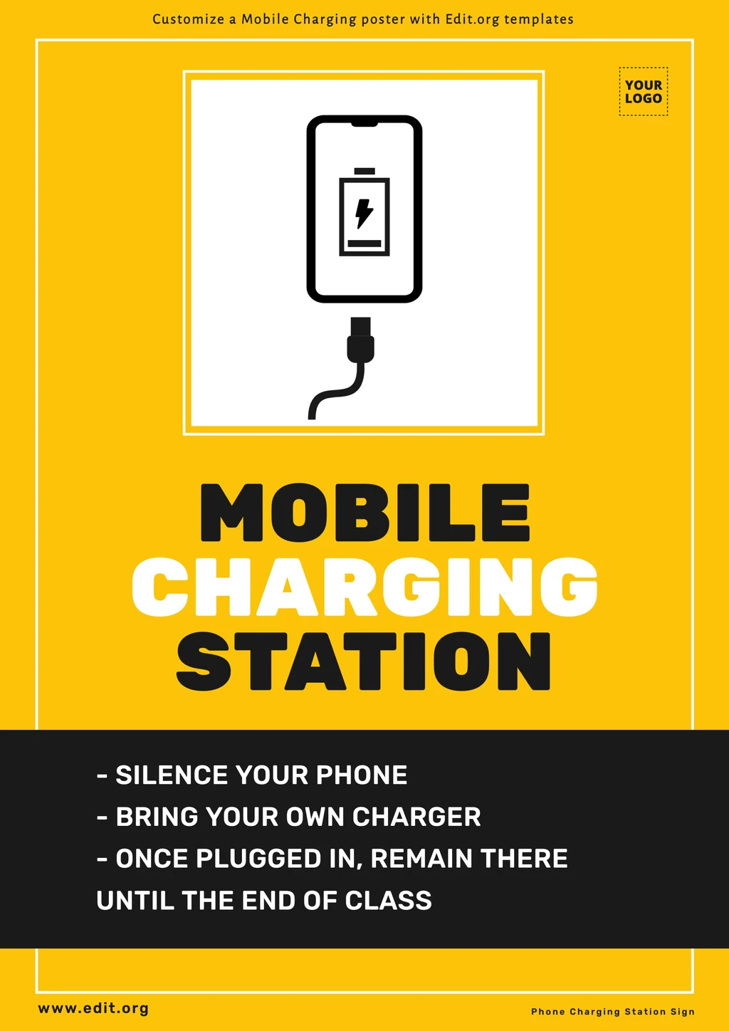 Free Cell Phone Charging Station poster to customize online