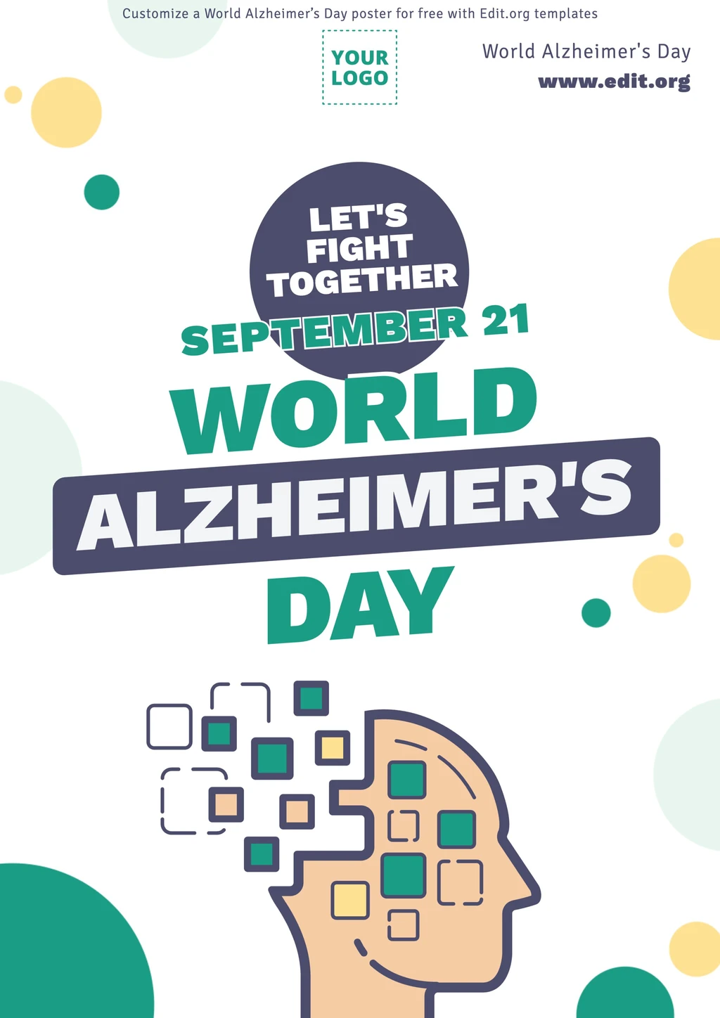 Free editable World Alzheimers Day poster template
