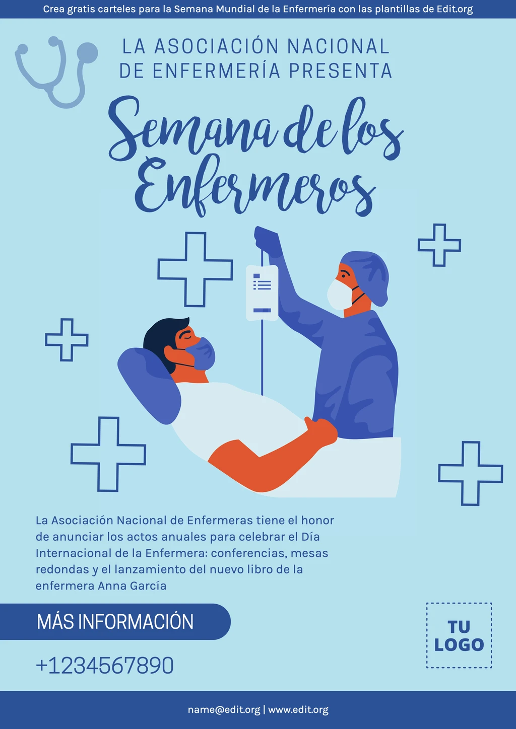 Plantilla tarjeta del Día de la Enfermera gratis para descargar