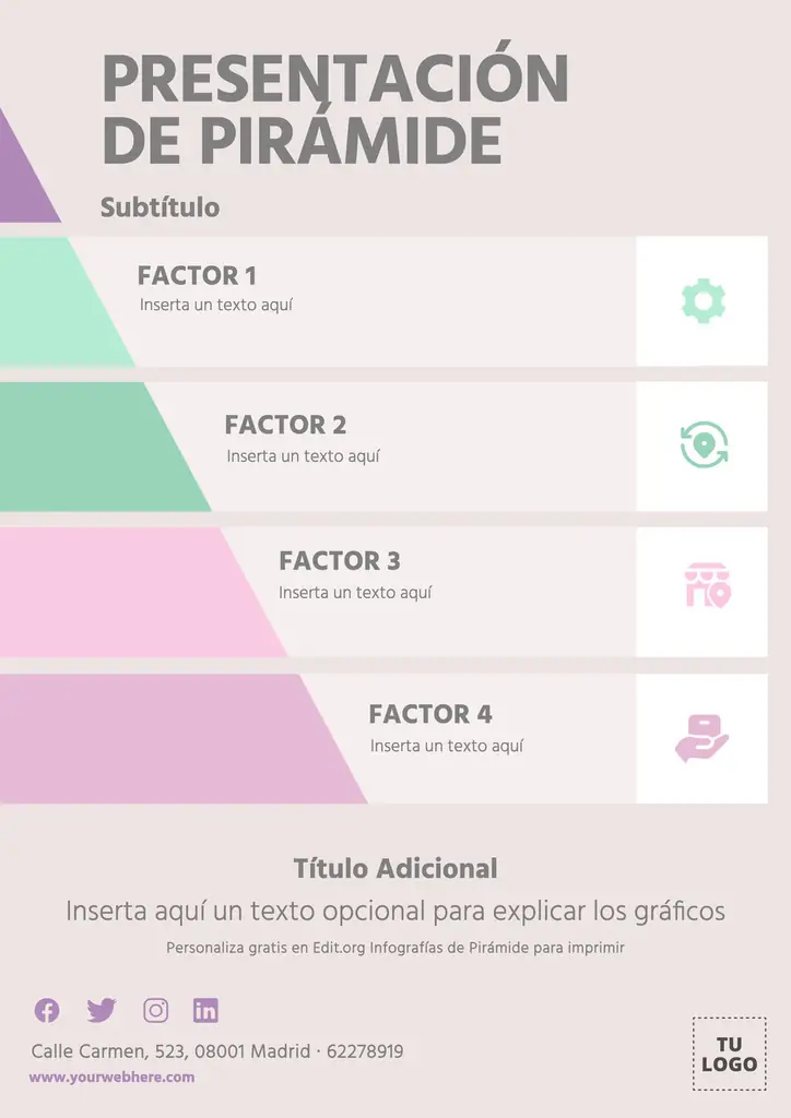 Plantilla de Infografía Pirámide gratis para editar