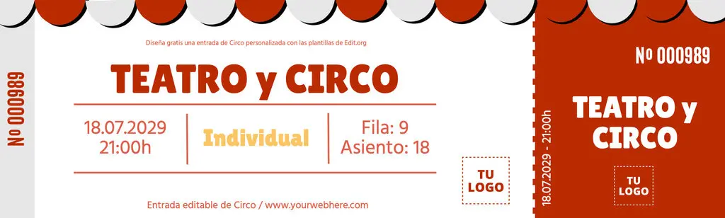 Plantilla gratis de entrada para Circo