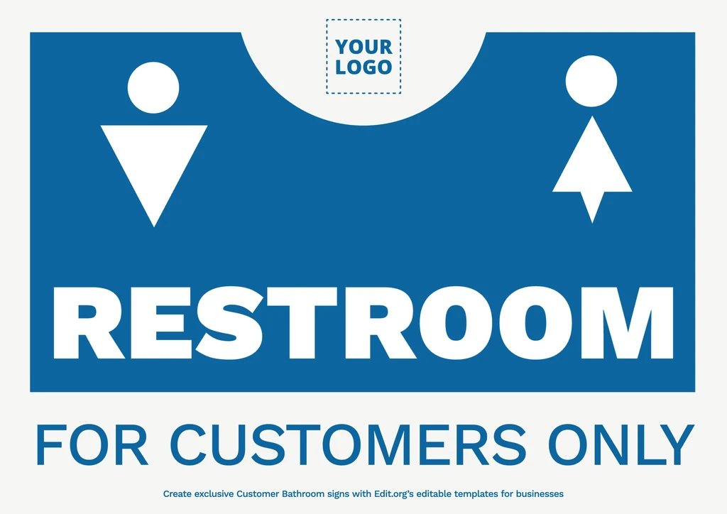 Graphic online editor with bathroom for customers only templates