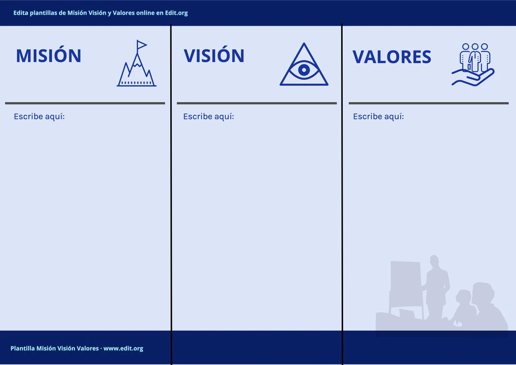 Plantilla con formato de Misión y Visión gratis para descargar