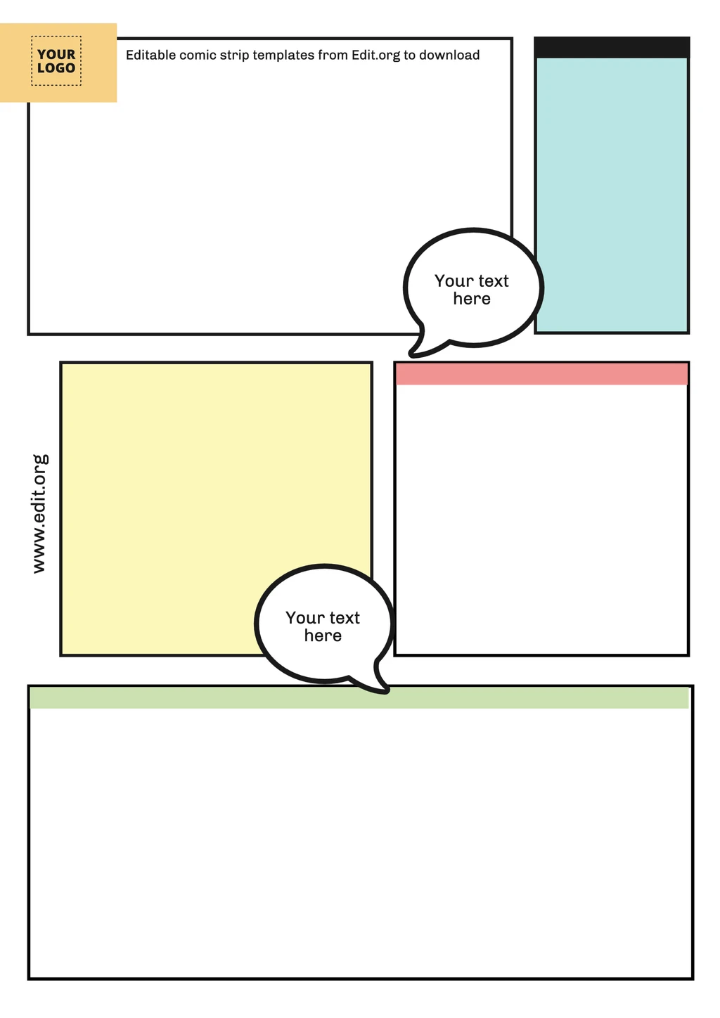 Free editable Comic strip background template