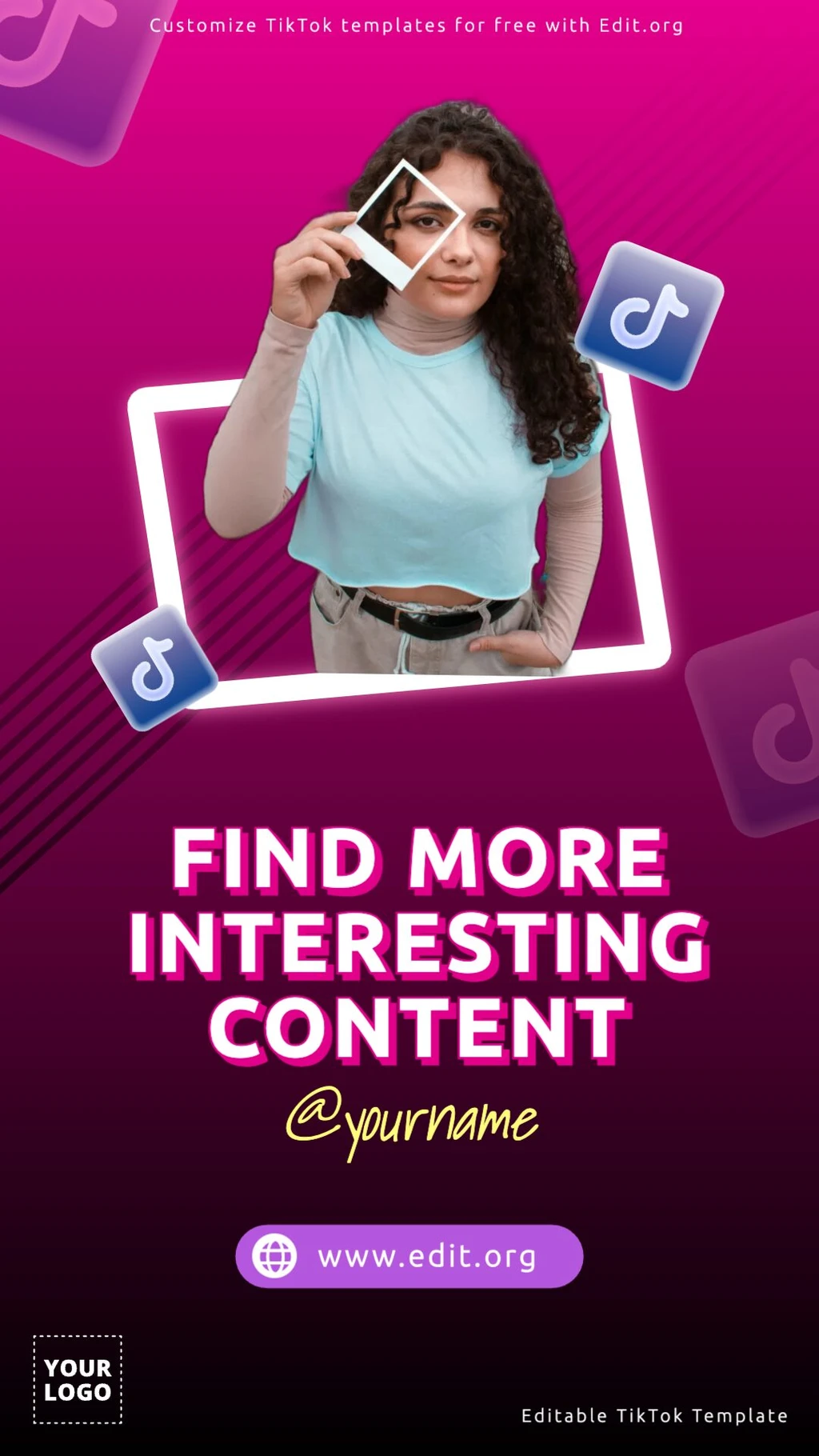 Editable TikTok slide template to customize online