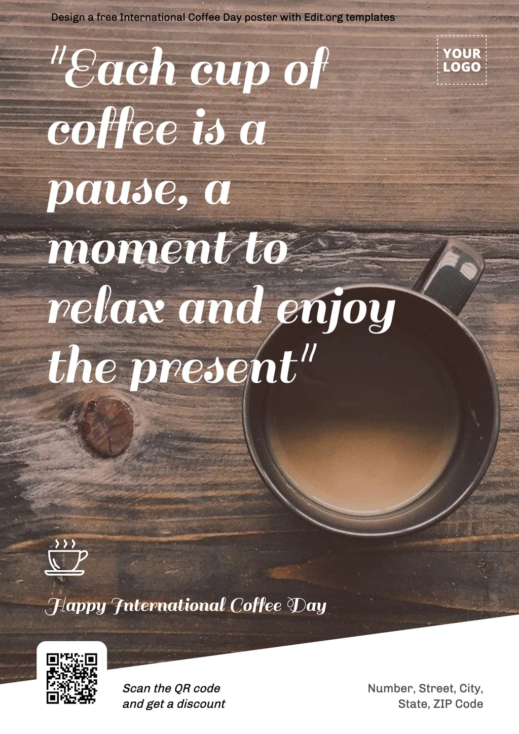 Free editable International Coffee Day poster