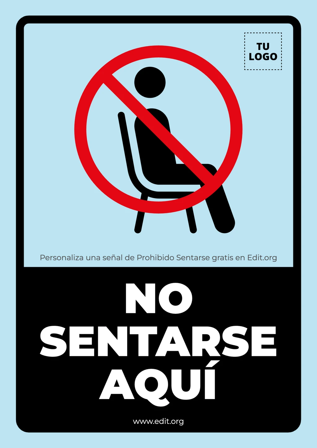Señal Prohibido Sentarse para descargar gratis
