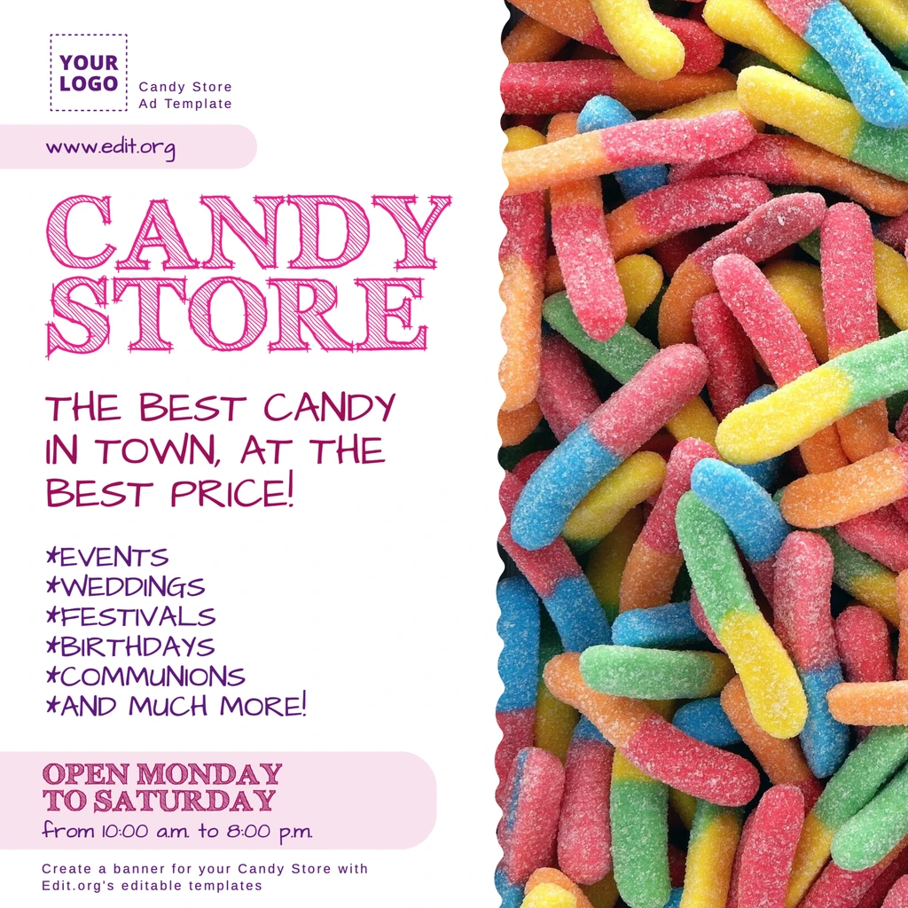 Free custom Candy Shop advertisement template