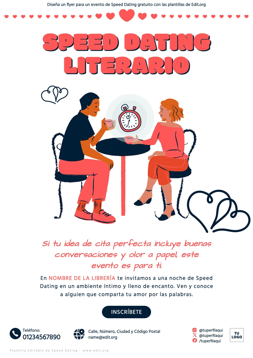 Flyer de Evento de Citas Rápidas personalizable gratis