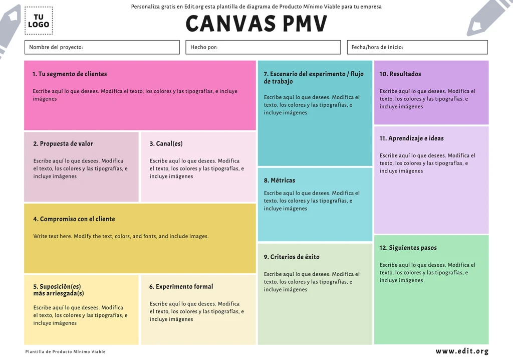 Plantilla MVP Mínimo Producto Viable para personalizar