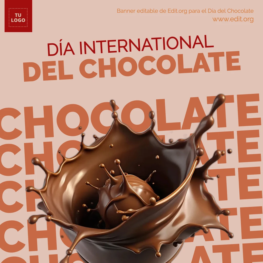 Imagen del Día del Chocolate 13 de septiembre para editar gratis