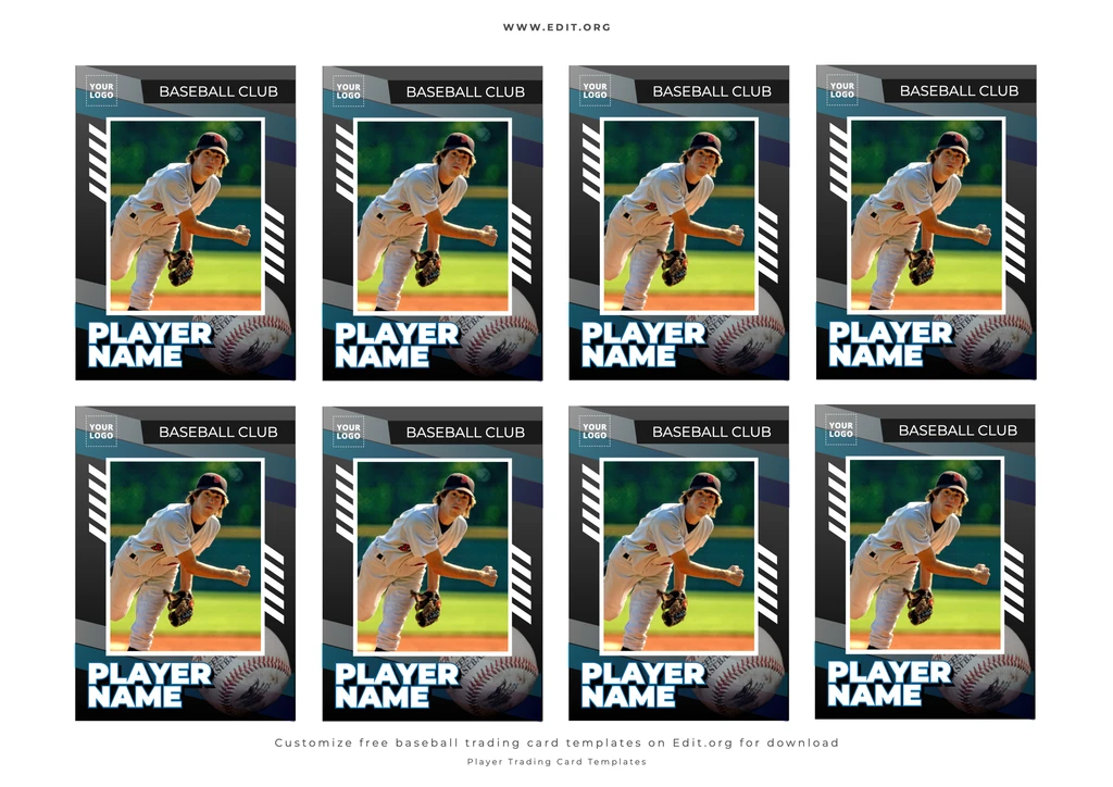 Free Baseball Trading Card template to download