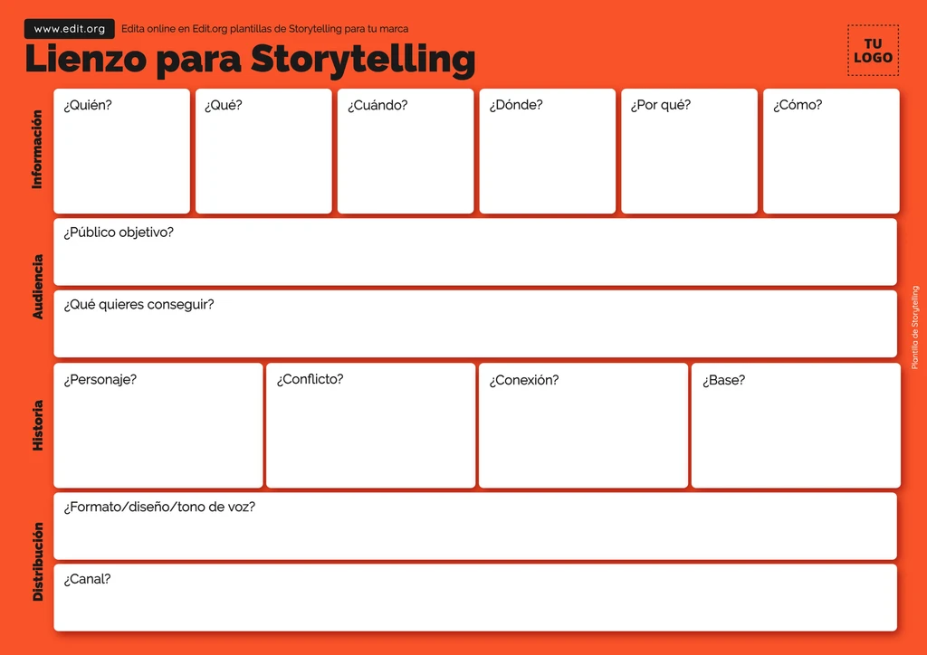 Plantilla de Lienzo Storytelling personalizable online