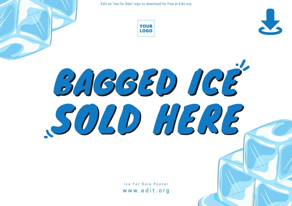 Free We Have Bagged Ice sign for store