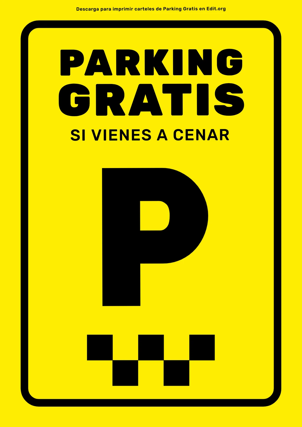 Crea una señal de Parking Gratuito para imprimir