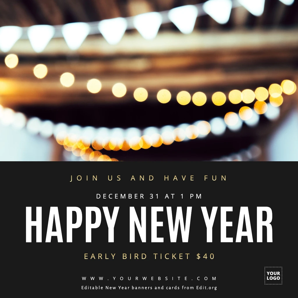 Customizable New Year banner designs online