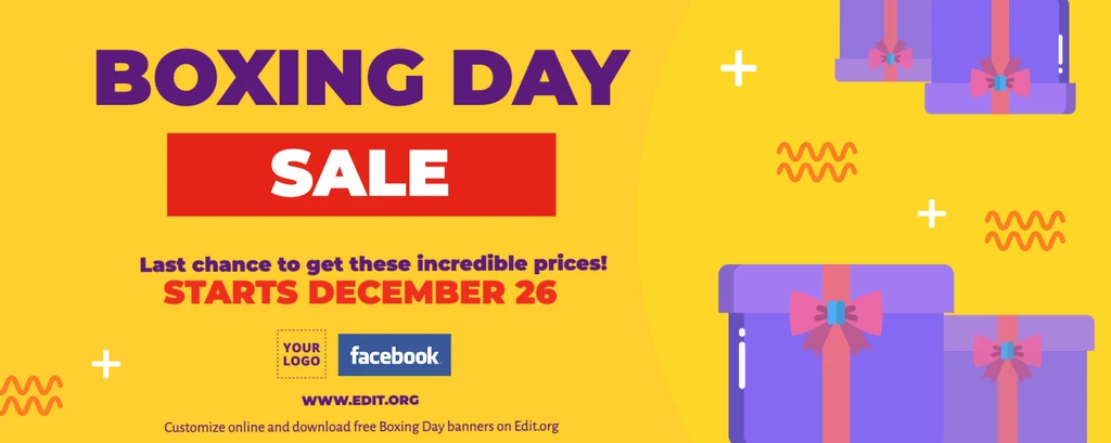Editable free Boxing Day gift card templates