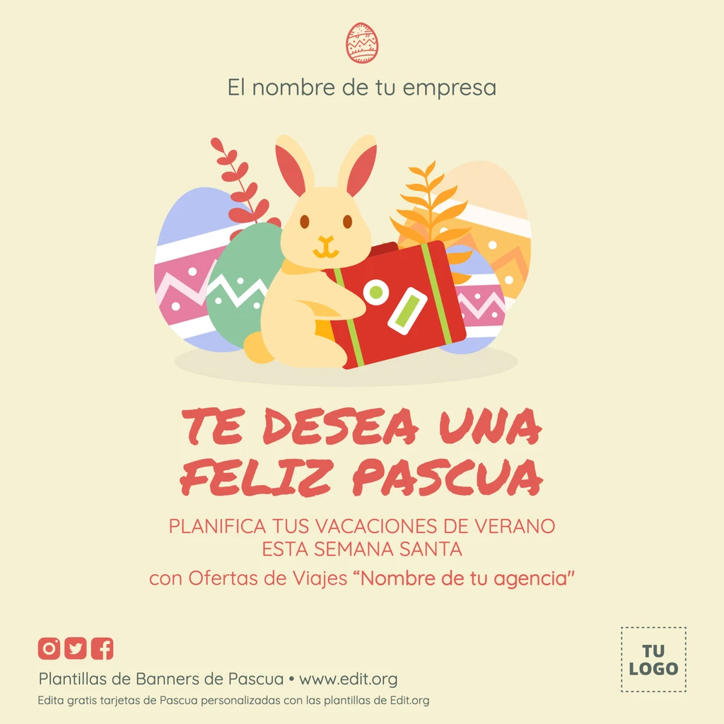 Diseños editables para promociones de Pascua y Semana Santa