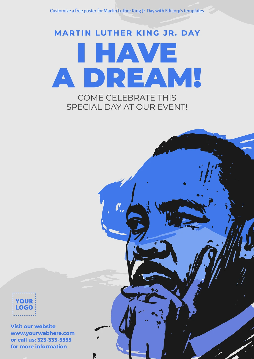 Customizable Martin Luther King Day flyer template