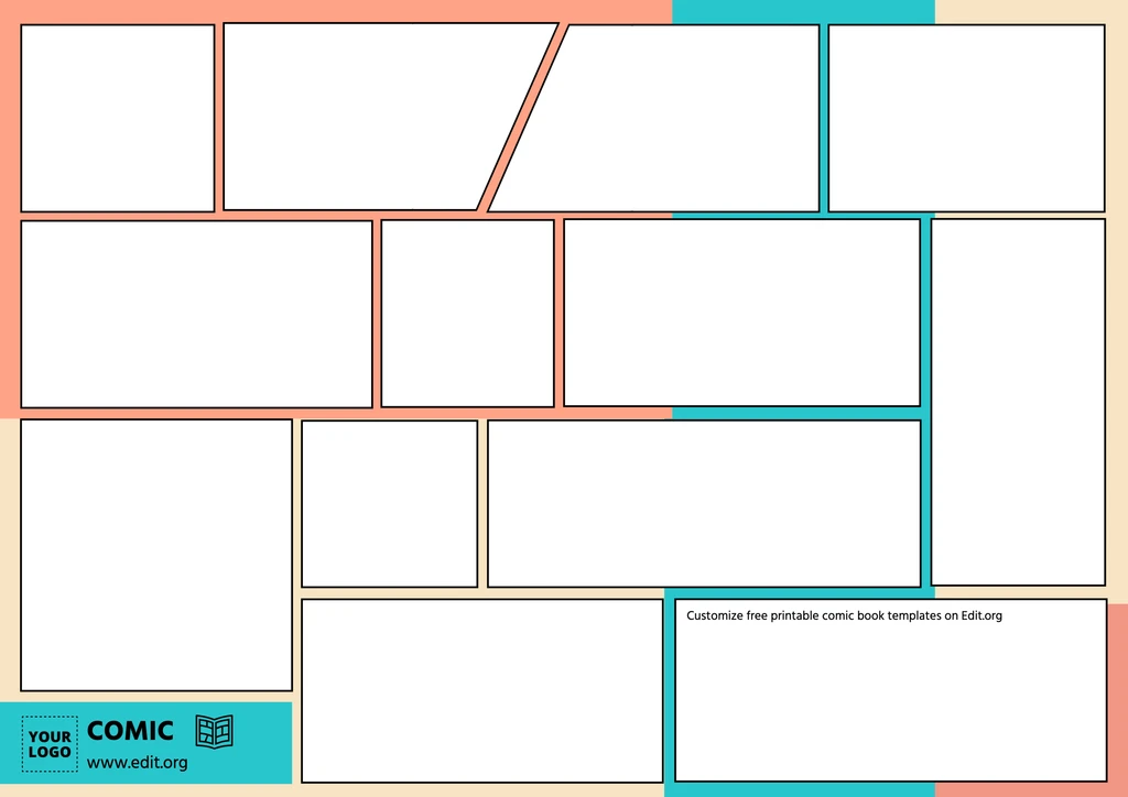 Free Comic strip template 12 panels