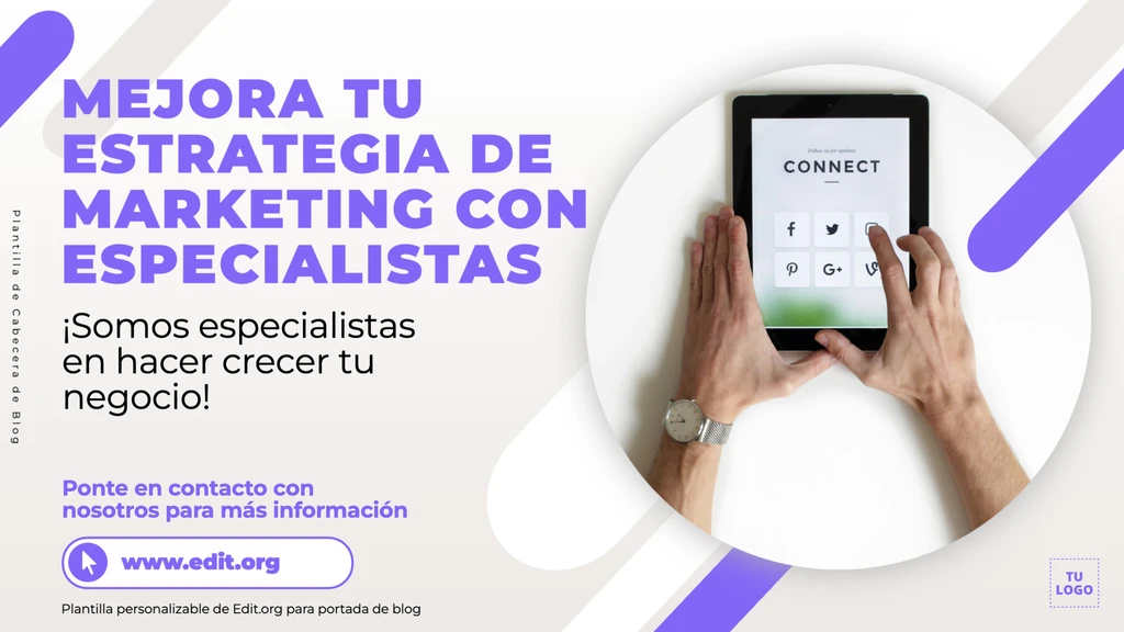 Plantilla gratis para portada de Blog descargable online