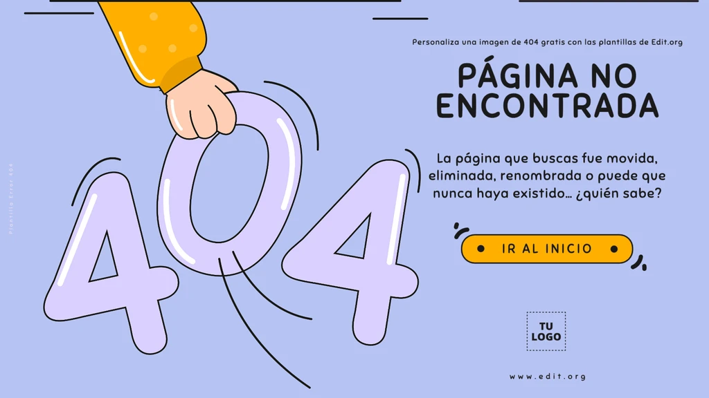 Plantilla de imagen 404 para página no encontrada