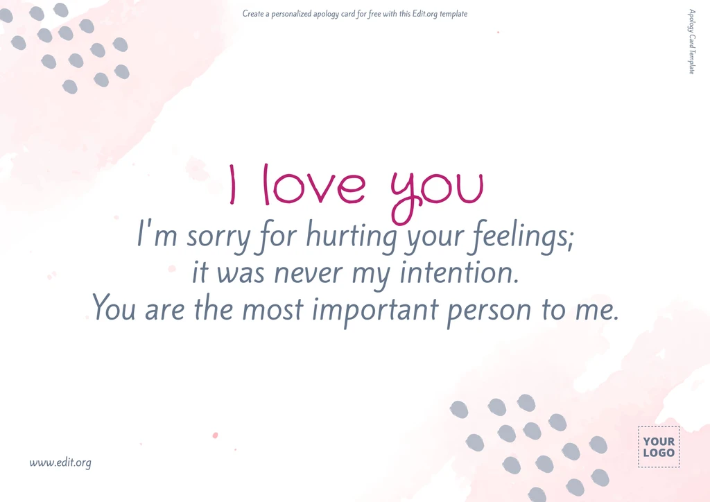 Free editable cute Sorry Cards for love online