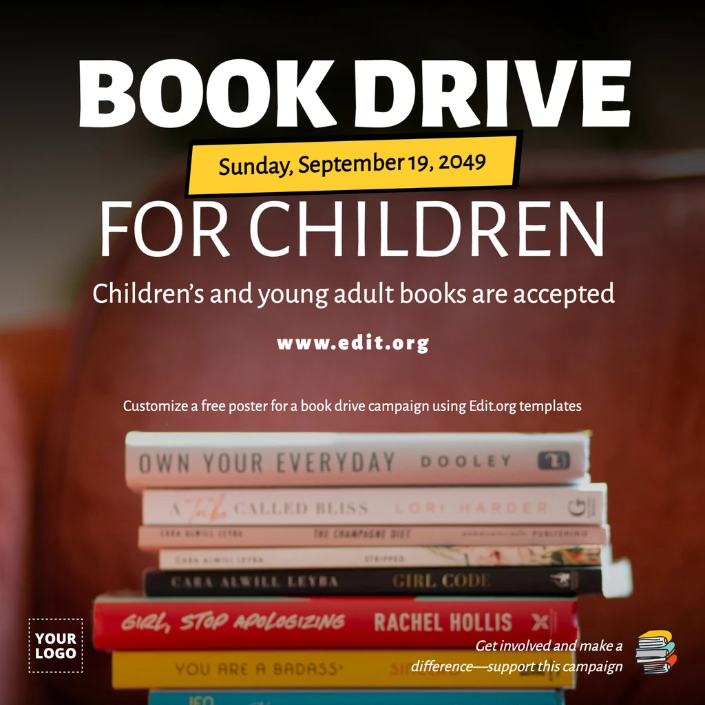 Free printable Donate Books poster
