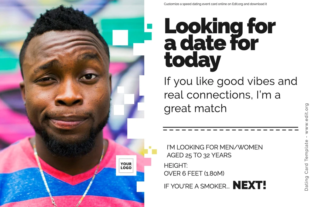 Free Dating Profile template for a Man customizable online