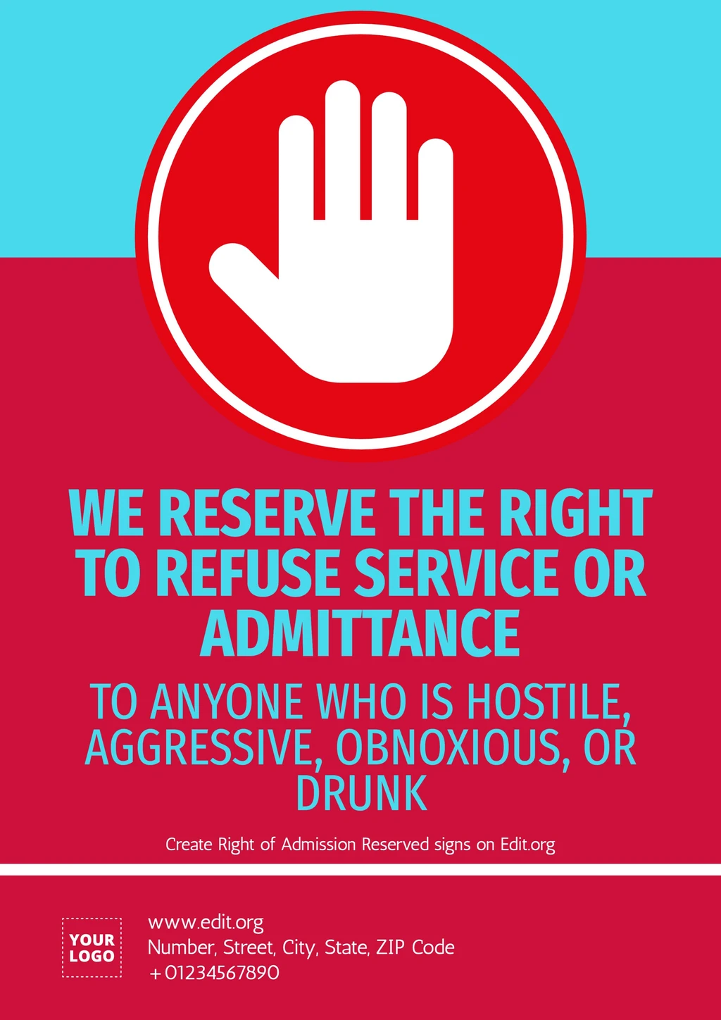 Sign of We Reserve Rights of Admission to download