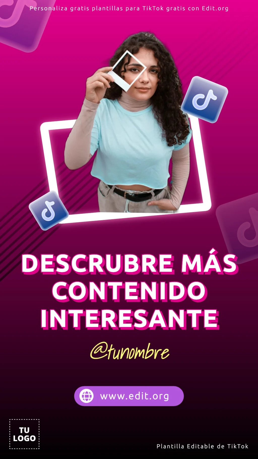 Plantilla de imagen de fondo TikTok para creadores de contenido