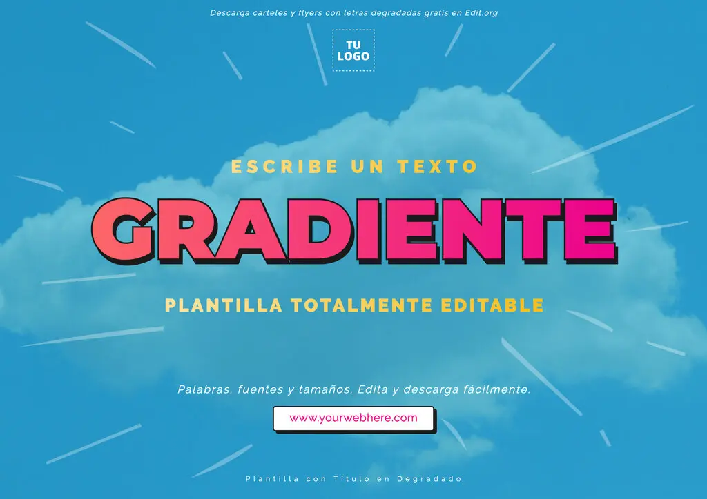 Plantillas con letras degradadas para personalizar gratis