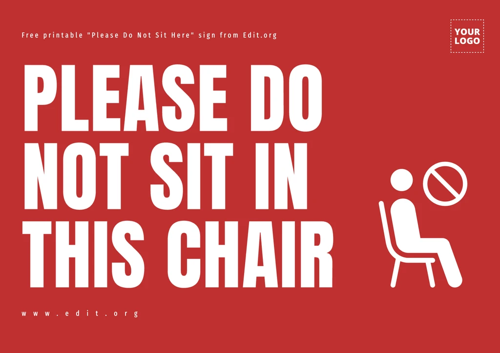 Printable Don't Sit Here signage to download for free