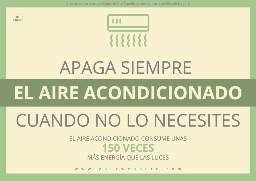 Letrero de Aire Acondicionado para apagar al salir