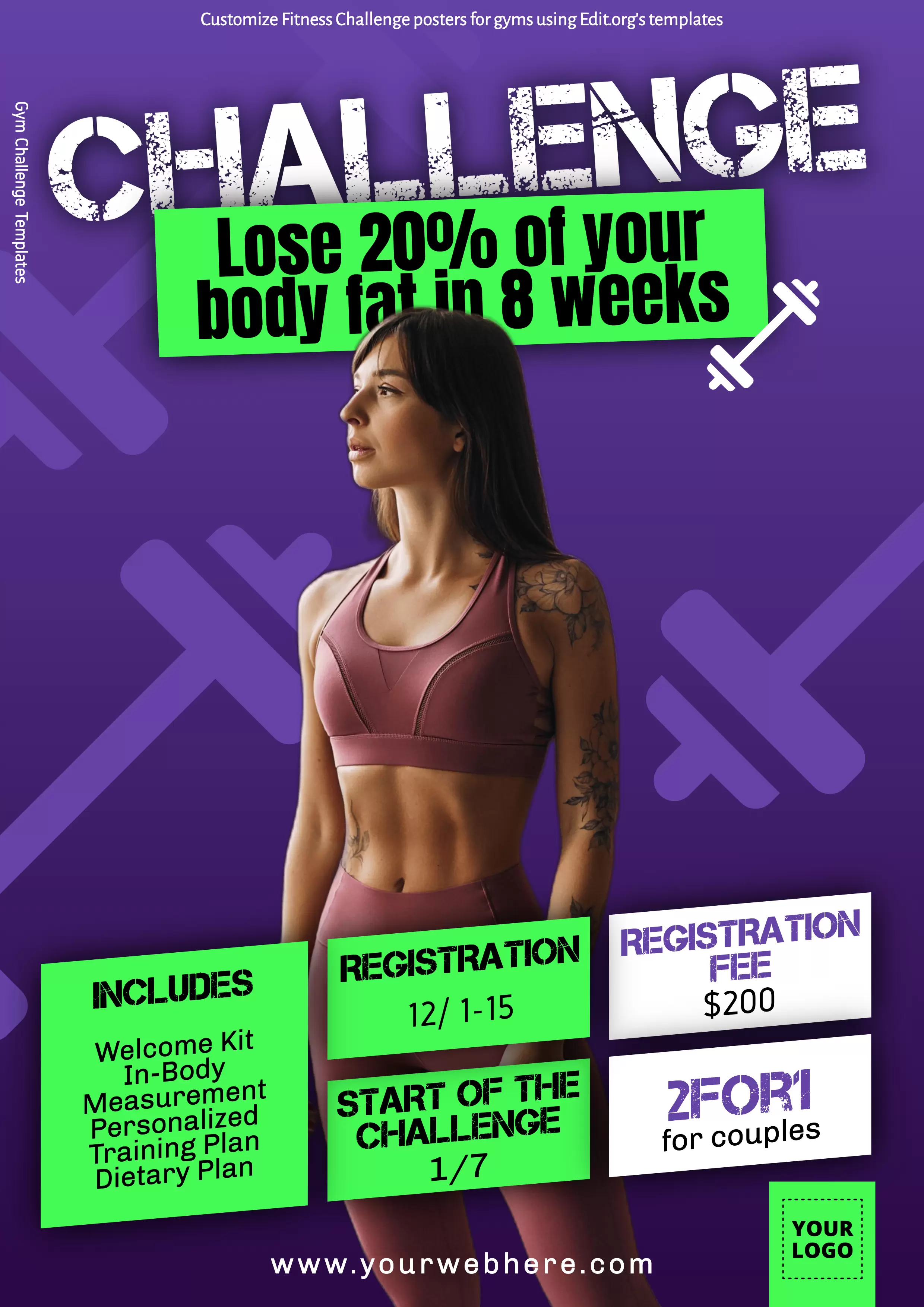 Fitness Challenge Poster Template - Mediamodifier