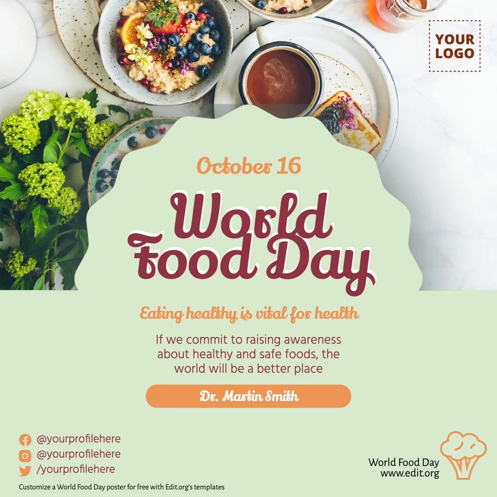 Free printable World Food Day template