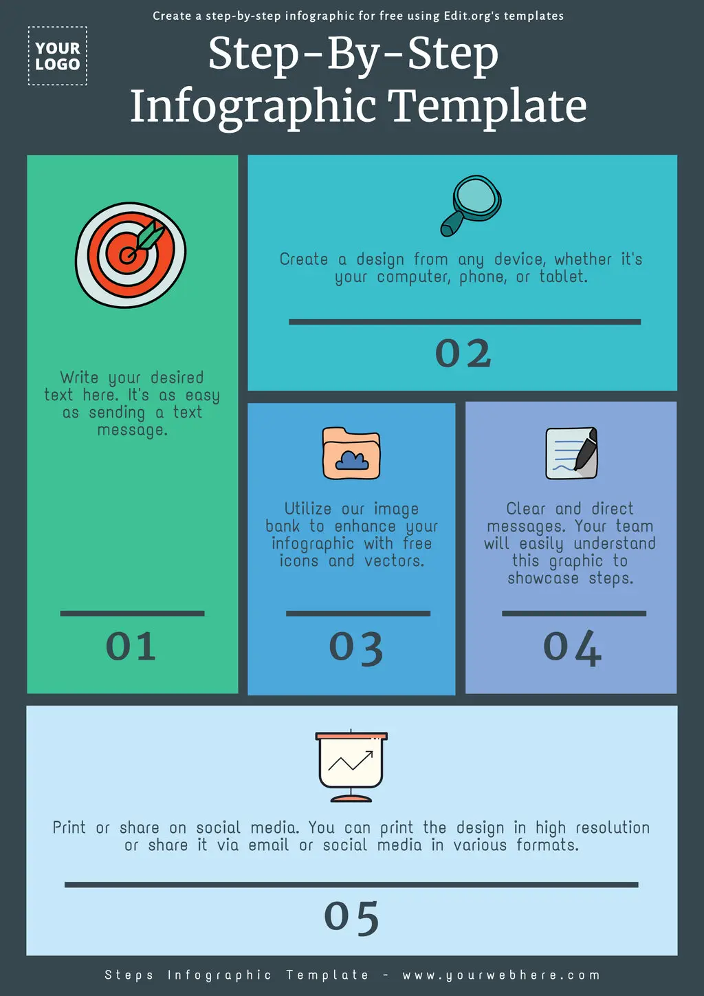 Free infographics to demonstrate step by step procedure