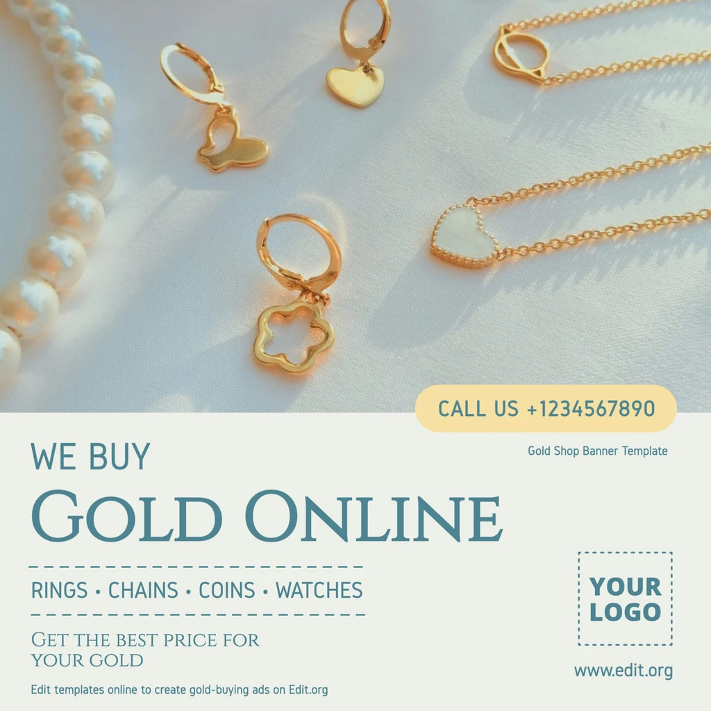 Customizable We Buy Gold flyer template for free