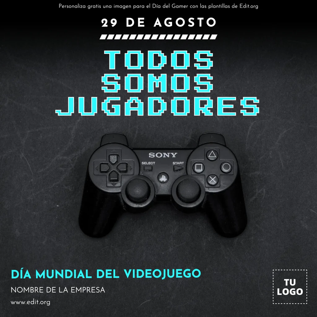 Plantilla 29 de agosto Día Internacional del Gamer