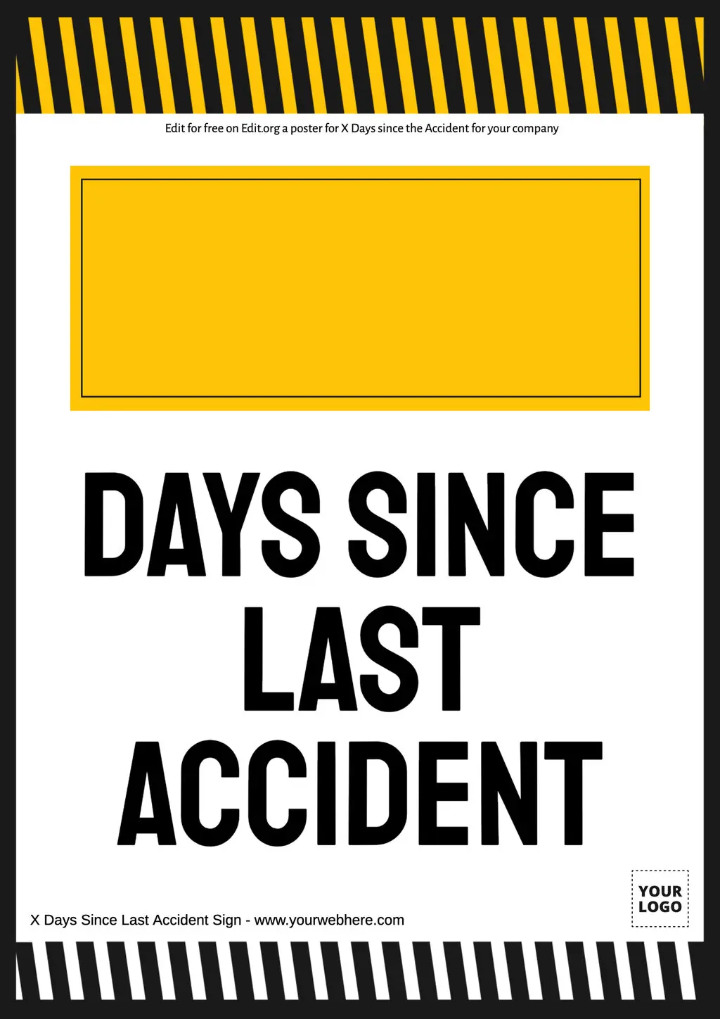 Days Since Last Accident Sign Templates