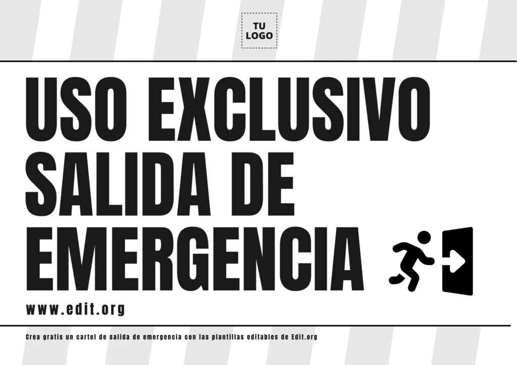 Cartel de Usar Solo en Caso de Emergencia para descargar