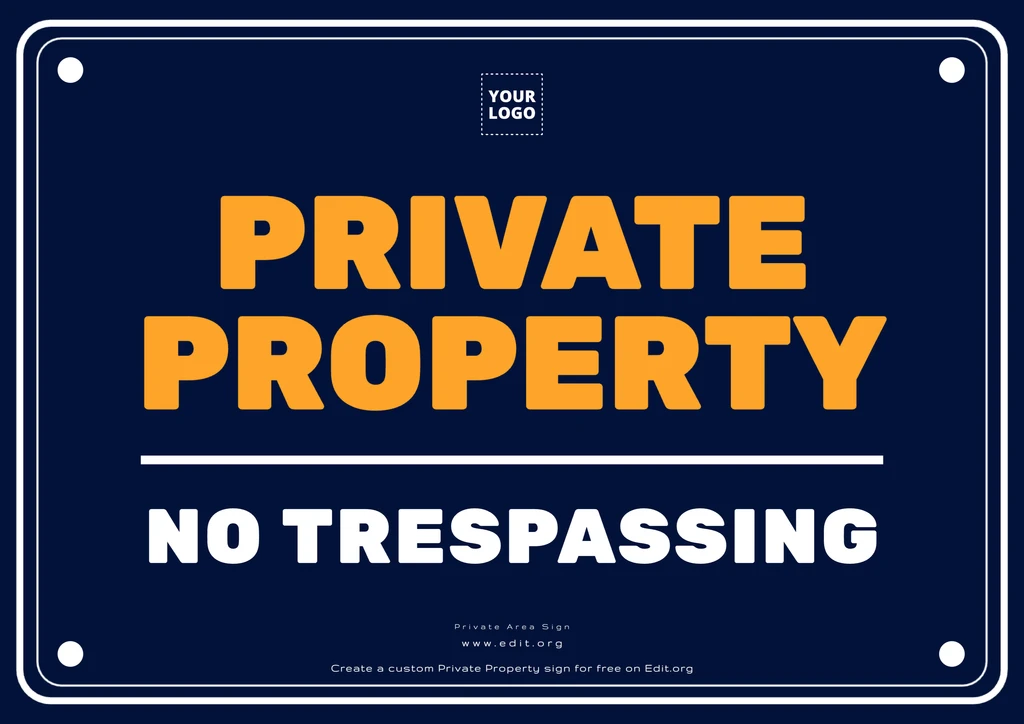 Customizable Private Way sign to download online