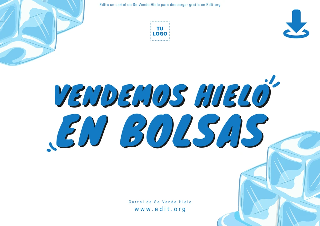 Cartel Hay Hielo para imprimir gratis