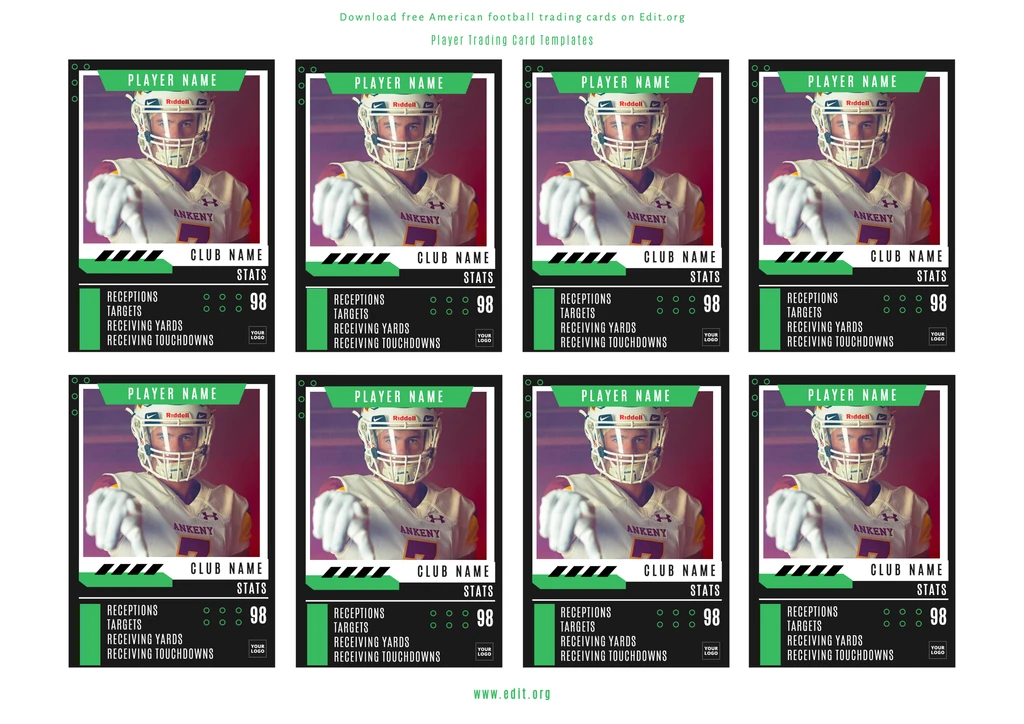 Editable Football Player Cards templates