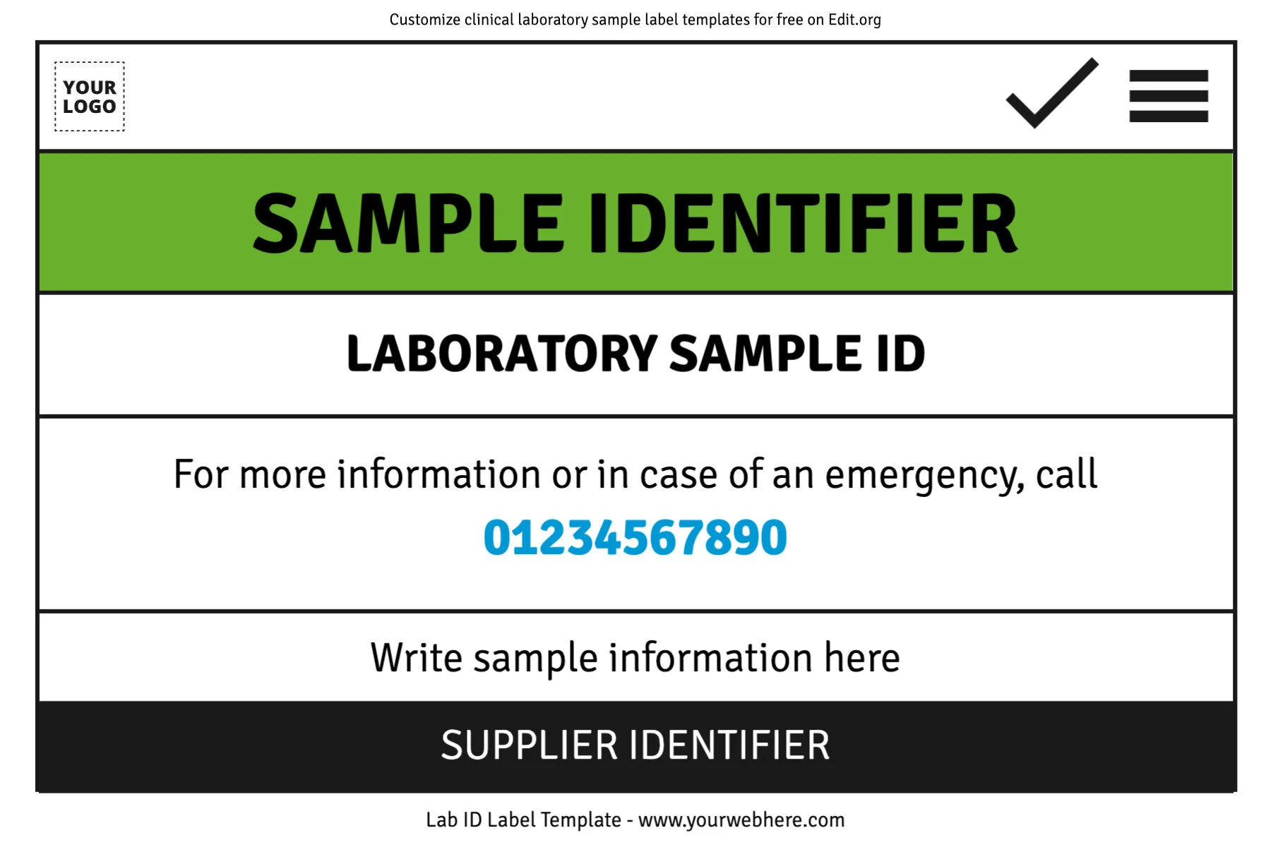 Free Sample ID Labels for test tubes